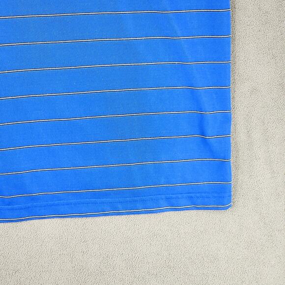 Duke Golf Club Polo Shirt XL Men Stripe Blue White 48x31 Bamboo Poly Breathable - Picture 11 of 11